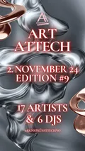 Art Attech Edition #9 poster, 2 November 2024, 17 artists and 6 DJs.