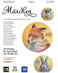 Märchen exhibition poster listing Natalia Slovesnova; opening 19 April 2023.